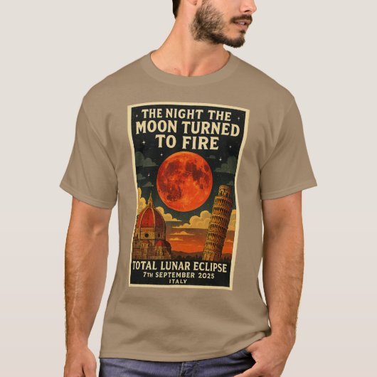THE NIGHT THE MOON TURNED TO FIRE TOTAL LUNAR ECLI T-SHIRT (Voorkant)