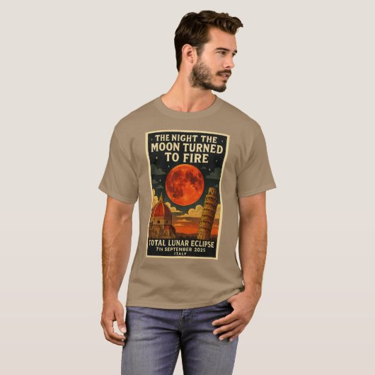 THE NIGHT THE MOON TURNED TO FIRE TOTAL LUNAR ECLI T-SHIRT (Voorkant volledig)