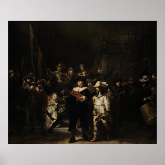 The Night Watch by Rembrandt van Rijn Poster (Voorkant)