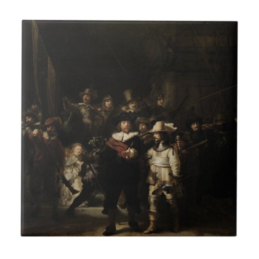 The Night Watch by Rembrandt van Rijn Tegeltje (Voorkant)