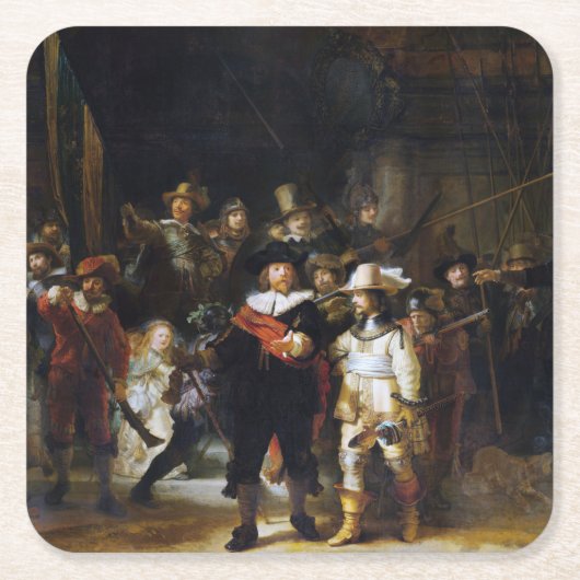 The Night Watch, Rembrandt, 1642 Kartonnen Onderzetters (Voorkant)