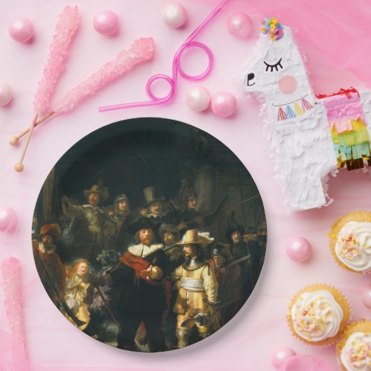The Night Watch - Rembrandt Papieren Bordje (Feest)