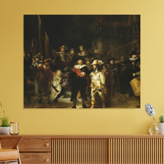 The Night Watch, Rembrandt van Rijn Canvas Afdruk (Insitu (Woonkamer))