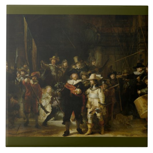 The Night Watch, Rembrandt van Rijn Tegeltje (Voorkant)