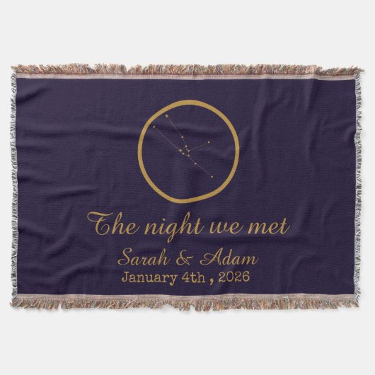 The Night We Met Star Map –Celestial love design Deken (Voorkant)