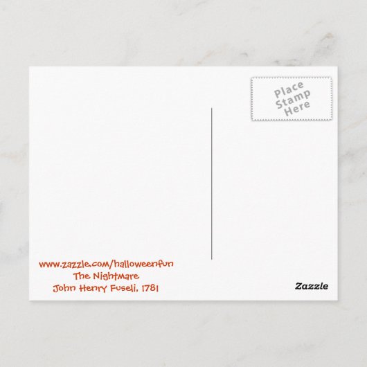 The Nightmare by John Henry Fuseli Briefkaart (Achterkant)