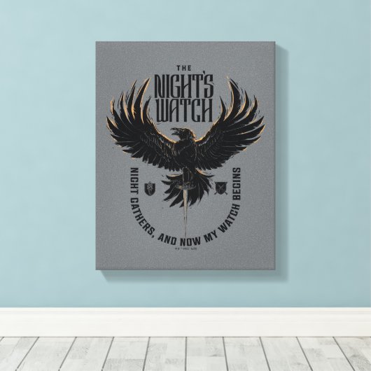 The Night's Watch Motto Canvas Afdruk (Insitu (Houten vloer))