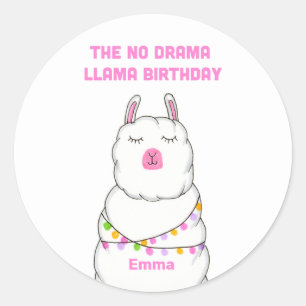 The No Drama Llama Ronde Sticker