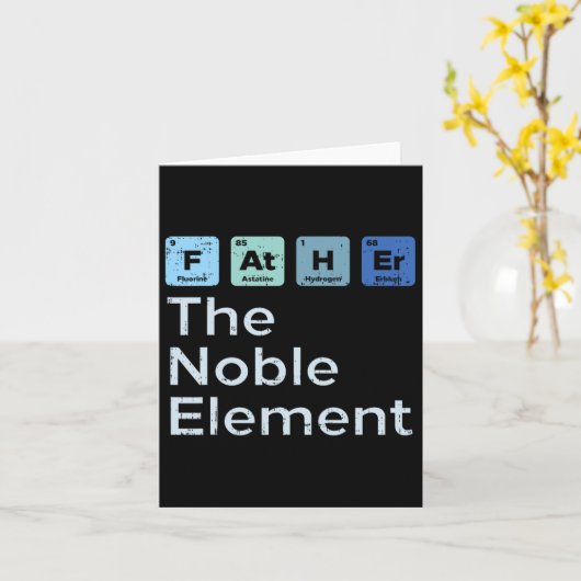 The Noble Element Science Chemistry Fathers Day Gi Kaart (Gele Bloem)