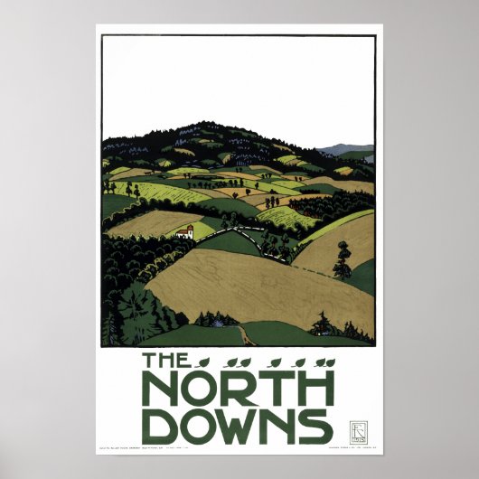 The North Downs door Edward McKnight Kauffer Poster (Voorkant)