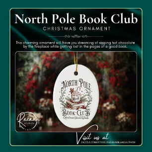 The North Pole Book Club Oval Christmas Ornament