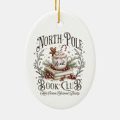 The North Pole Book Club Oval Christmas Ornament (Achterkant)