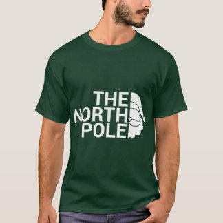 The North Pole White funny Christmas pun design T-shirt