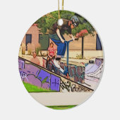 The Nosedive Landing - Scooter Rider Trick Keramisch Ornament (Links)