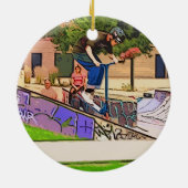 The Nosedive Landing - Scooter Rider Trick Keramisch Ornament (Achterkant)