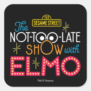 The Not-Too-Late Show met Elmo Vierkante Sticker