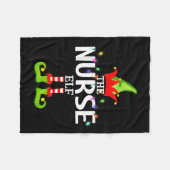 The Nurse Elf Christmas Matching Pajamas Fleece Deken (Voorkant (Horizontaal))