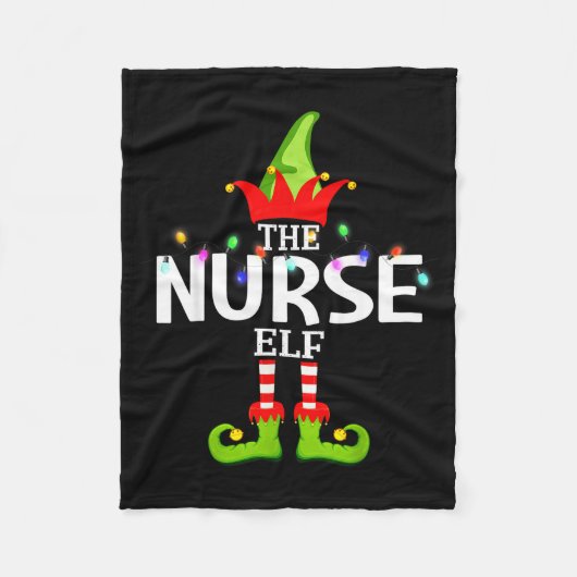 The Nurse Elf Christmas Matching Pajamas Fleece Deken (Voorkant)