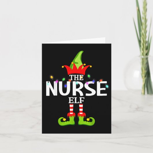 The Nurse Elf Christmas Matching Pajamas  Kaart (Voorkant)
