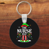 The Nurse Elf Christmas Nursing Funny Rn Christmas Sleutelhanger (Voorkant)