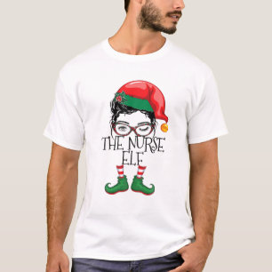 The Nurse Elf Matching Family Pajamas Kerstmis Xm T-shirt