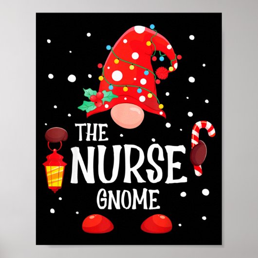 The Nurse Gnome Matching Family Christmas Gnome Pa Poster (Voorkant)