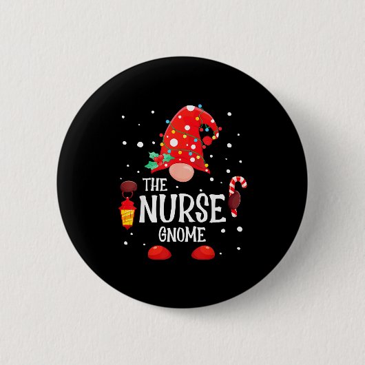 The Nurse Gnome Matching Family Christmas Gnome Pa Ronde Button 5,7 Cm (Voorkant)