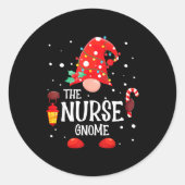 The Nurse Gnome Matching Family Christmas Gnome Pa Ronde Sticker (Voorkant)