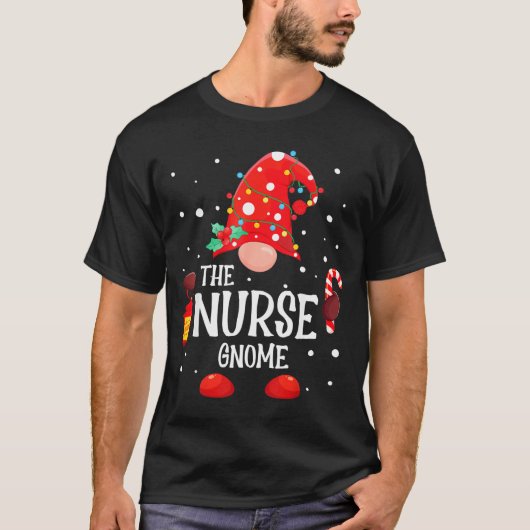 The Nurse Gnome Matching Family Christmas Gnome Pa T-shirt (Voorkant)