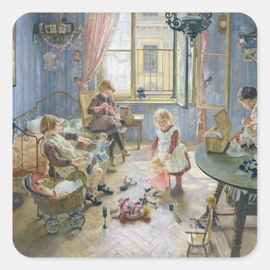The Nursery, 1889 Vierkante Sticker (Voorkant)