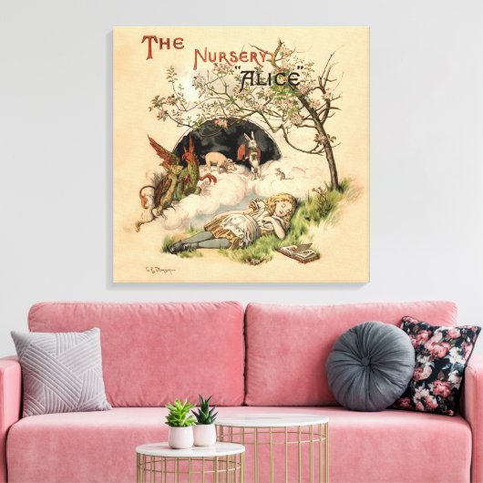 The Nursery Alice 1890 Antieke Wonderland Omslag Canvas Afdruk (Insitu (Woonkamer))