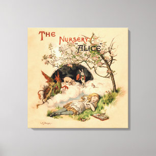 The Nursery Alice 1890 Antieke Wonderland Omslag Canvas Afdruk