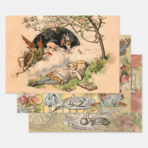 The Nursery Alice 1890 Antieke Wonderland Omslag Inpakpapier Vel