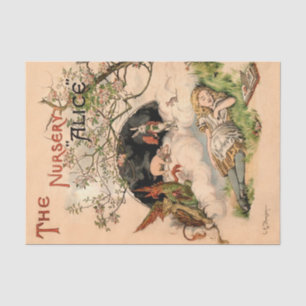The Nursery Alice 1890 Antieke Wonderland Omslag Tissuepapier