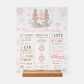 The Nutcracker 1st Birthday Milestone Birth Stats  Acryl Bord (Voorkant)