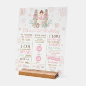 The Nutcracker 1st Birthday Milestone Birth Stats Acryl Bord (Hoek)