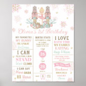 The Nutcracker 1st Birthday Milestone Birth Stats Poster (Voorkant)