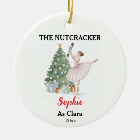 The Nutcracker Ballerina Custom Name & Role Keramisch Ornament (Voorkant)