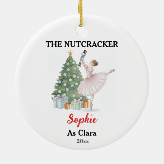 The Nutcracker Ballerina Custom Name & Role Keramisch Ornament (Achterkant)