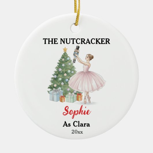 The Nutcracker Ballerina Custom Name & Role Keramisch Ornament (Voorkant)