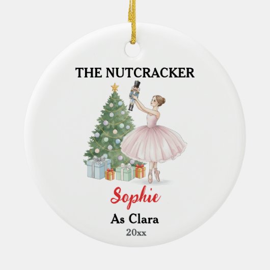 The Nutcracker Ballerina Custom Name & Role Keramisch Ornament (Achterkant)