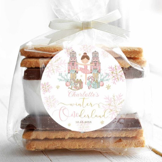 The Nutcracker Ballet Blush Pink Winter Onederland Ronde Sticker