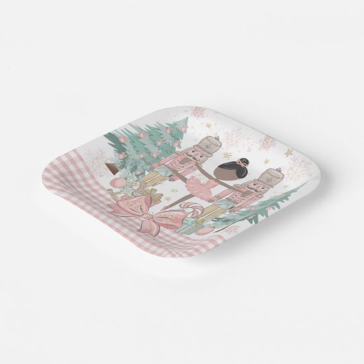 The Nutcracker Ballet Pastel Blush Pink Christmas Papieren Bordje (Gebogen)