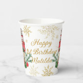 The Nutcracker Ballet Red Green Gold Christmas Papieren Bekers (Links)