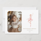 The Nutcracker Christmas Ballerina Photo Card Feestdagenkaart (Voorkant)