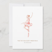 The Nutcracker Christmas Ballerina Watercolor Kaart (Voorkant)