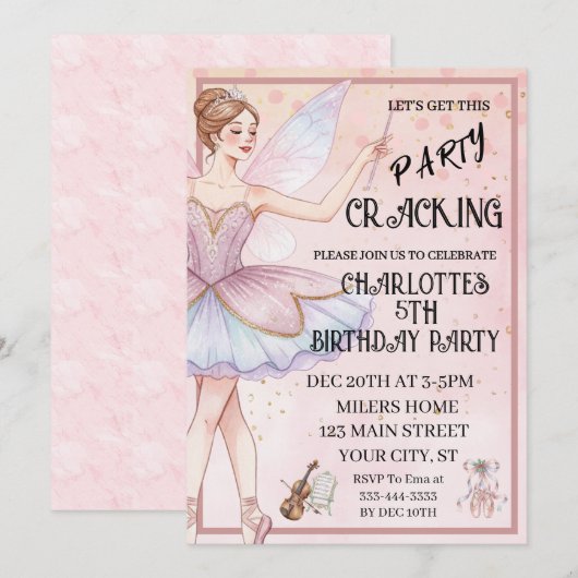 The Nutcracker Christmas Ballet Birthday Kaart (Voorkant / Achterkant)