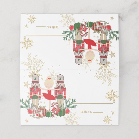 The Nutcracker Christmas Ballet Blonde Red Tutu Plaatskaartje (Buitenkant ongevouwen)