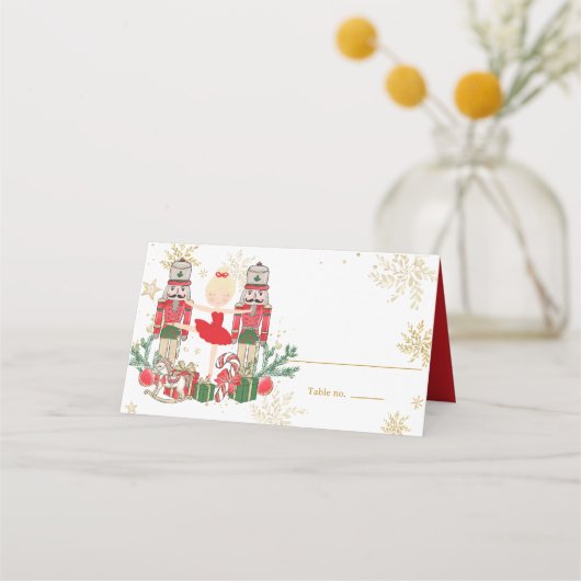 The Nutcracker Christmas Ballet Blonde Red Tutu Plaatskaartje (Achterkant)