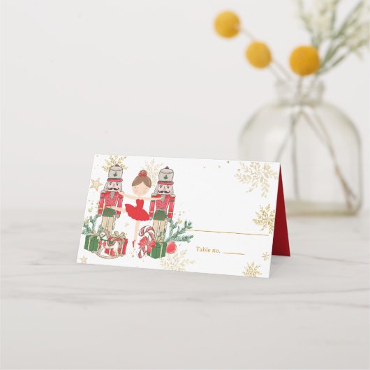 The Nutcracker Christmas Ballet Brunette Red Tutu Plaatskaartje (Achterkant)